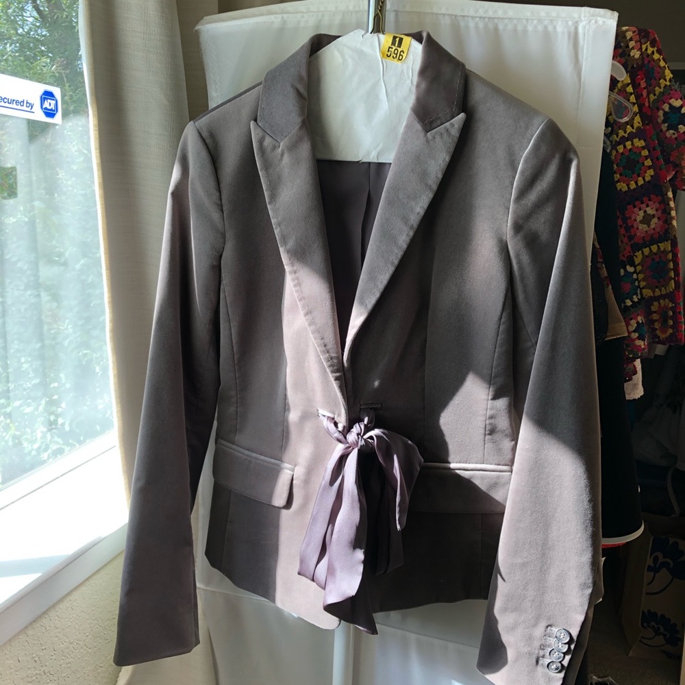 Velvet with Silk Tie Front Blazer!